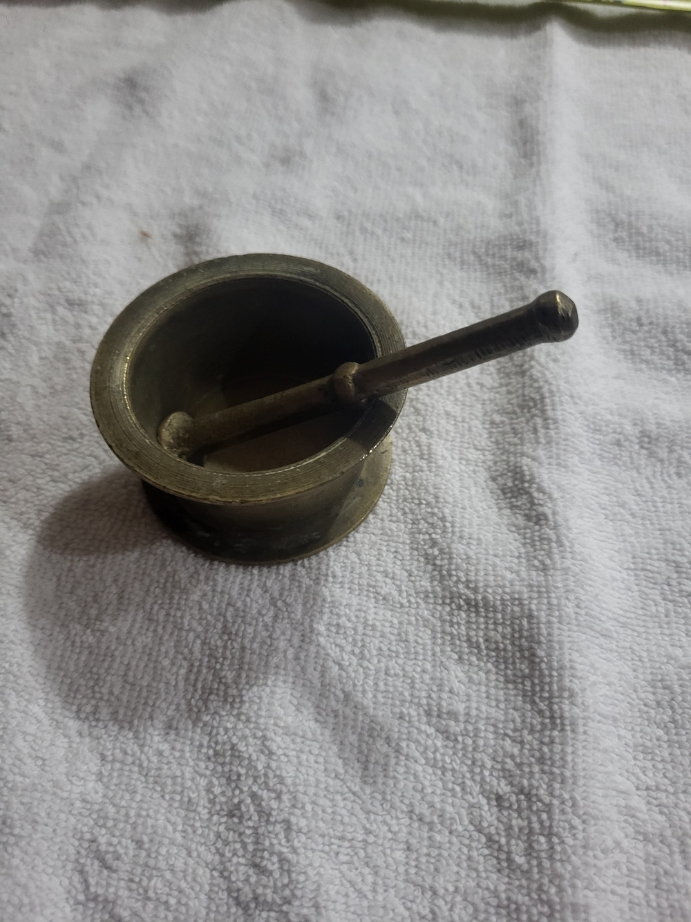 Antique Brass Mortar and Pestle: Spanish Kitchen Decor